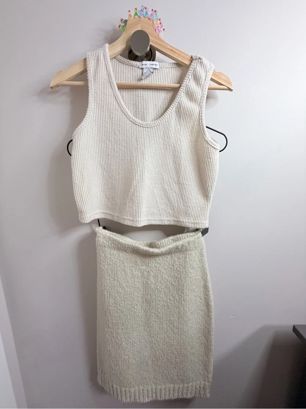 Knit Midi Skirt in Cream - Picture 1 of 3